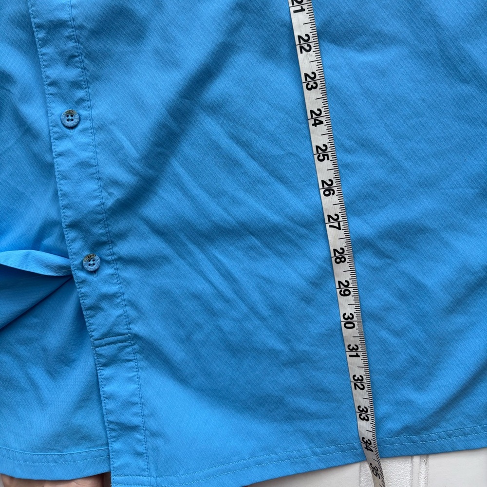 Columbia Men’s Omni-Shade Short Sleeve Button Down Shirt Blue Size XXL Tall - Picture 8 of 10